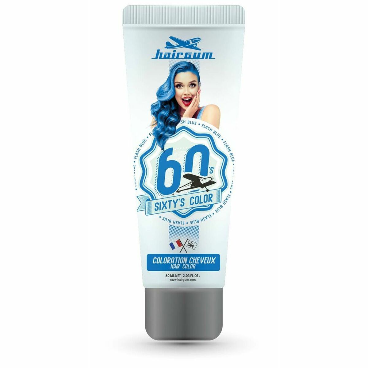 Semi-permanent Colourant Hairgum S Color flash blue 60 ml for Women product packaging