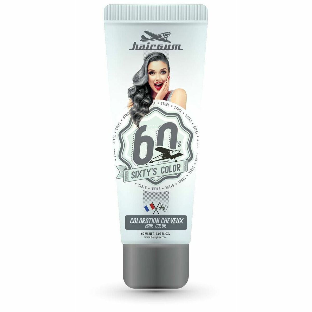 Semi-permanent Colourant Hairgum S Color Steel 60 ml for Women product packaging