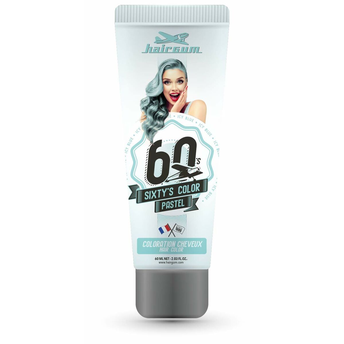 Semi-permanent Colourant Hairgum S Color Icy Blue 60 ml for Women product packaging