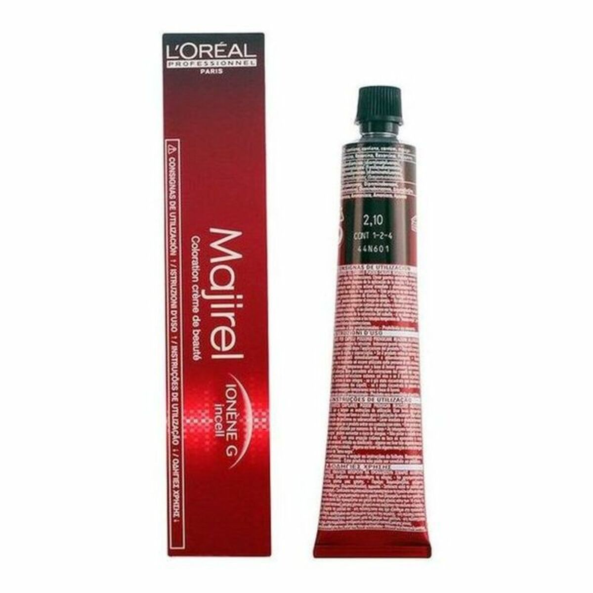 Permanent Dye Majirel L'Oreal Professionnel Paris Nº 2,10 50 ml for Women product packaging