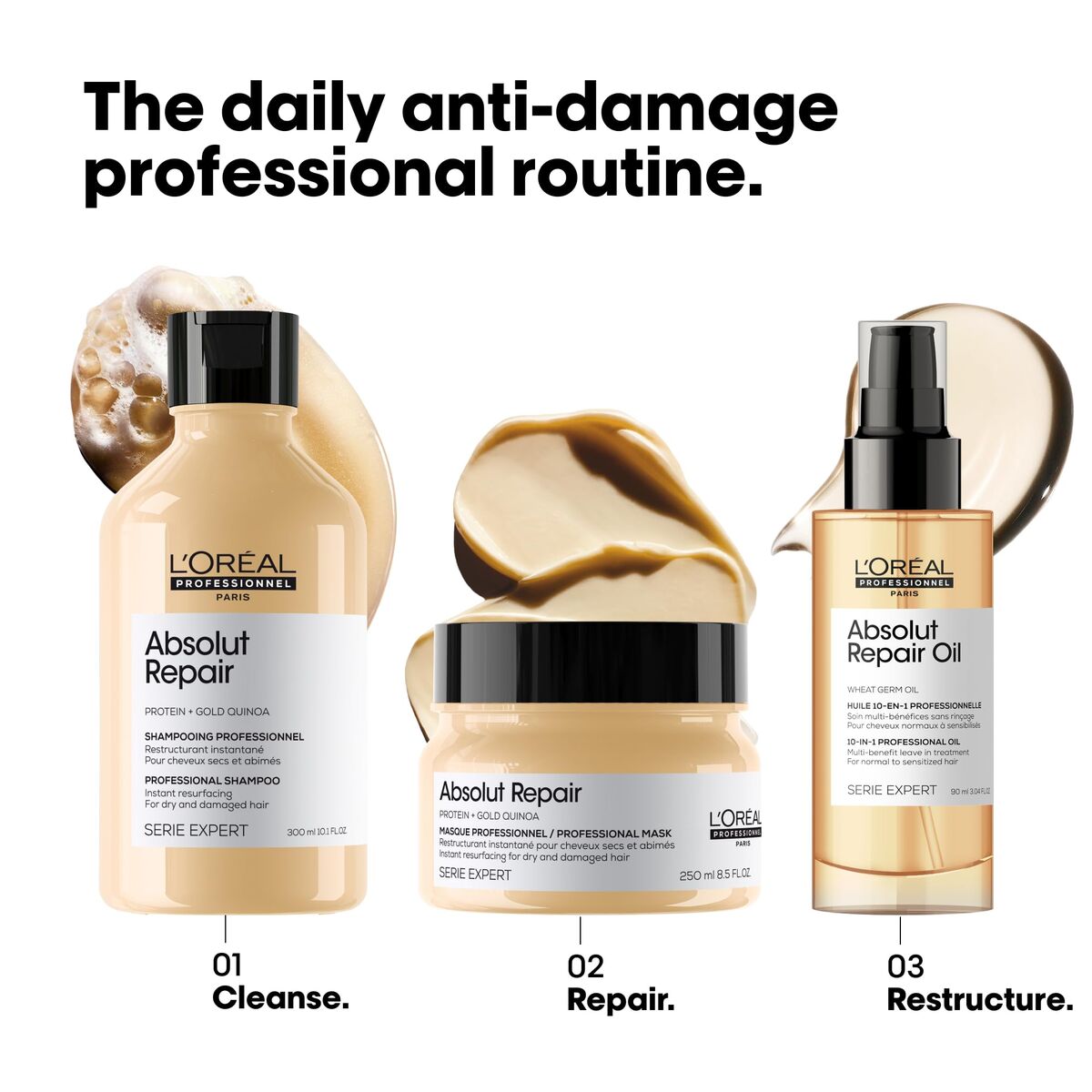 Restructuring Shampoo L'Oreal Professionnel Paris ABSOLUT REPAIR 300 ml shampoo bottle