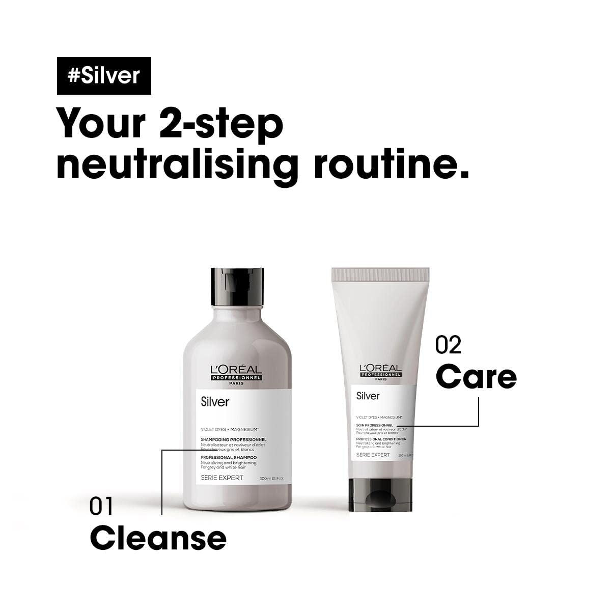 Colour Neutralising Conditioner L'Oreal Professionnel Paris SILVER 200 ml conditioner bottle