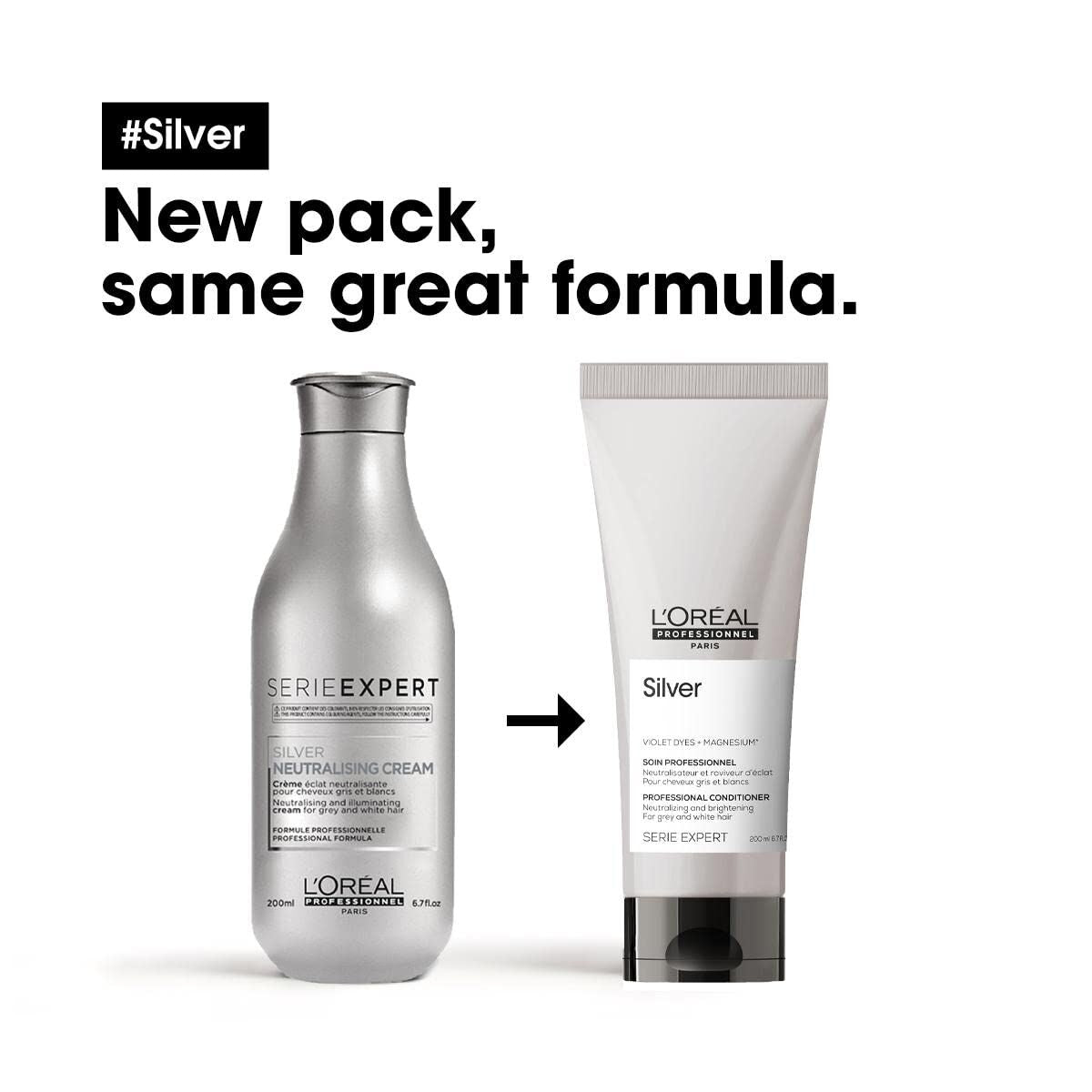 Colour Neutralising Conditioner L'Oreal Professionnel Paris SILVER 200 ml conditioner bottle