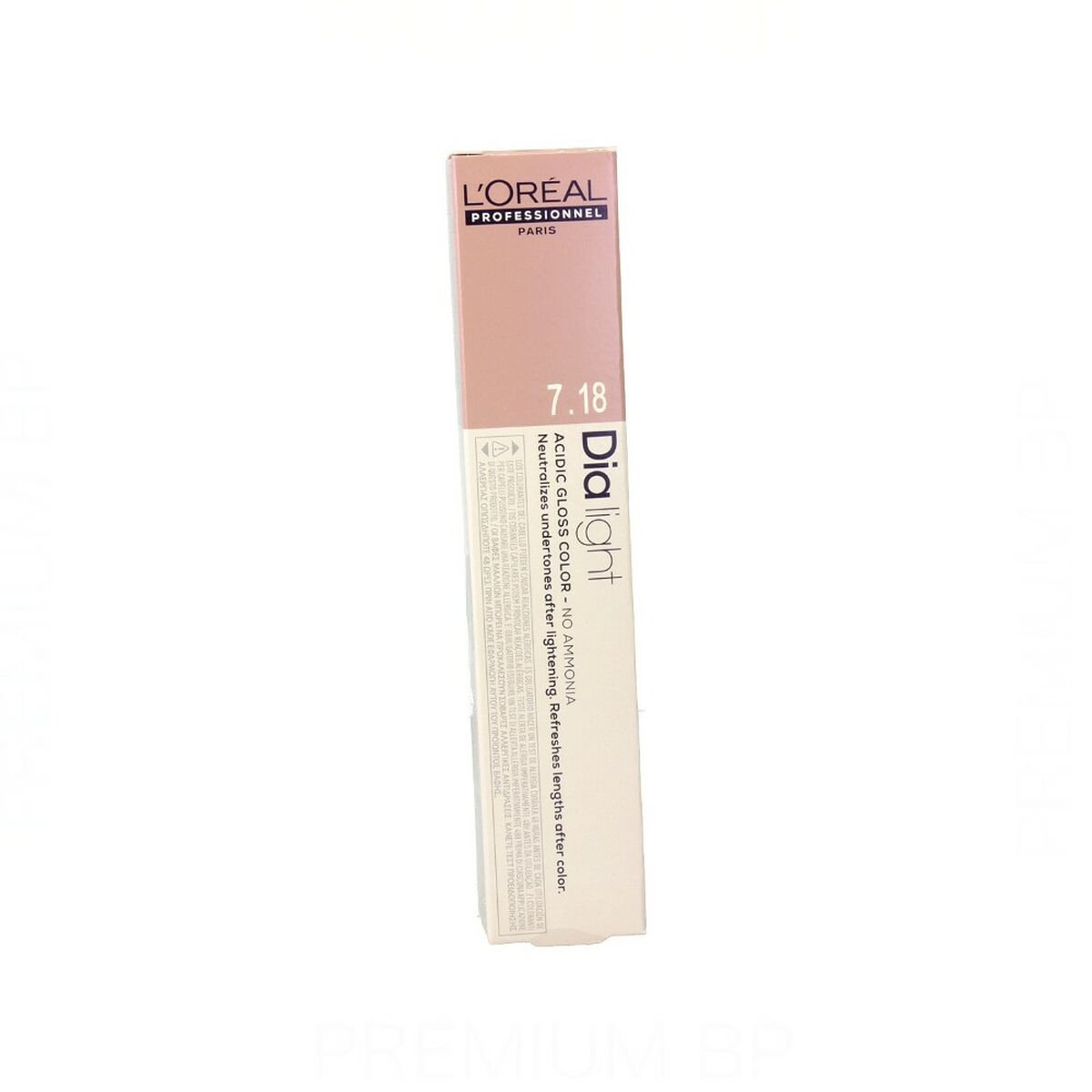 Permanent Dye L'Oreal Professionnel Paris Dia Light Nº 7,18 Ammonia-free 50 ml for Women product packaging