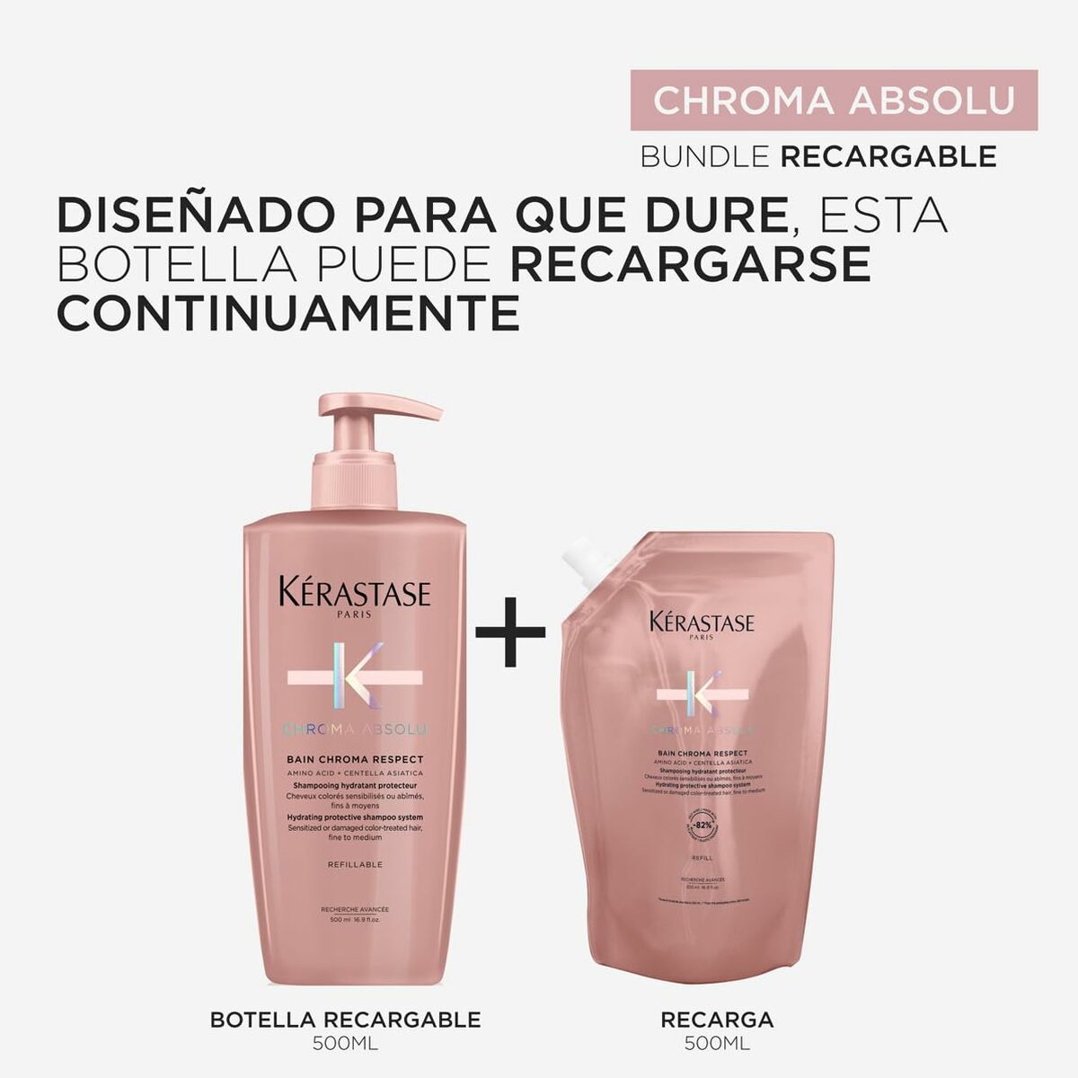 Shampoo Kerastase CHROMA ABSOLU 500 ml for Women shampoo bottle