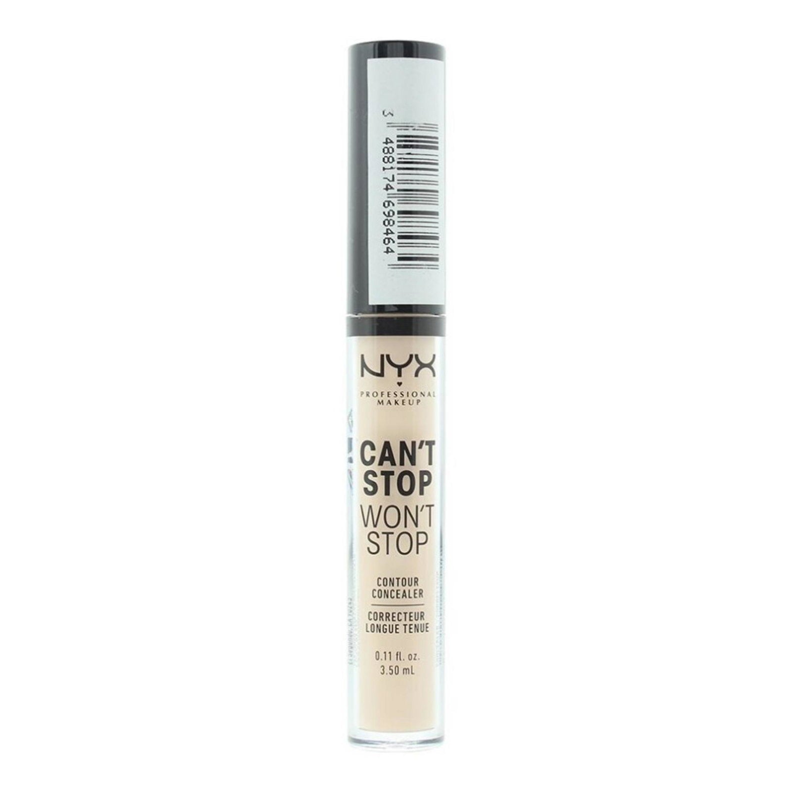 Nyx, Can't Stop Won't Stop, Vegan, Matte, Liquid Concealer, Light Ivory, 3.5 ml
