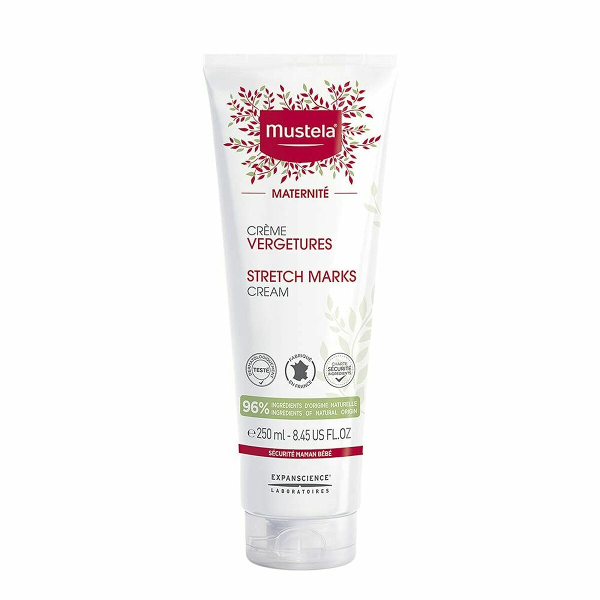 Anti-Stretch Mark Cream Mustela 250 ml 3-in-1 skincare packaging