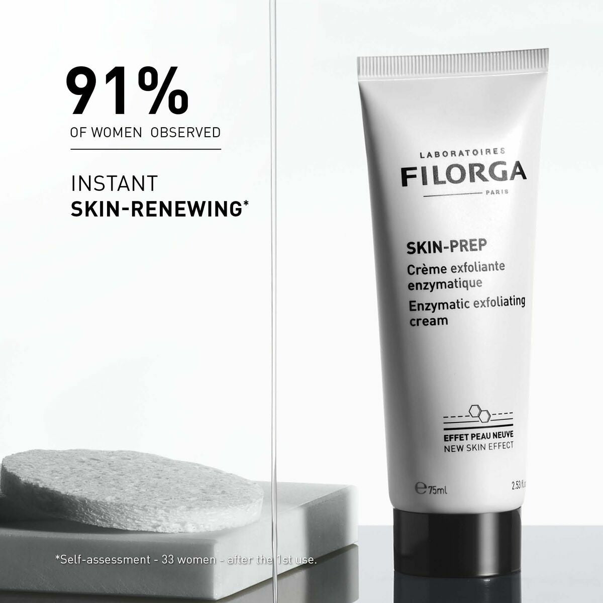 Facial Exfoliator Filorga SKIN-PREP 75 ml for Women product packaging