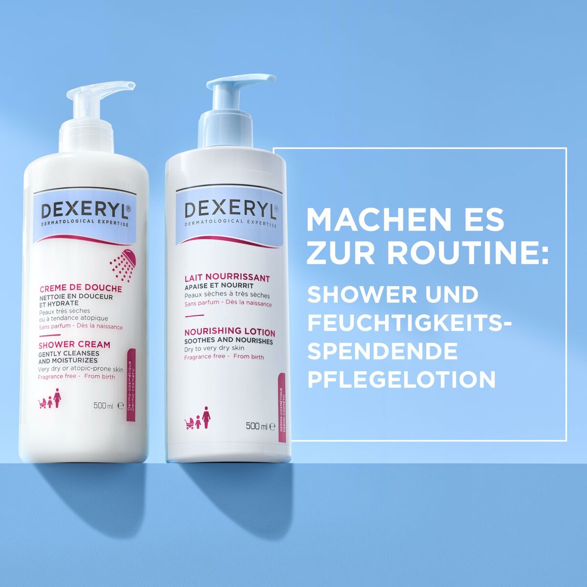 Body Lotion Dexeryl LOCIÓN NUTRITIVA 500 ml skincare packaging