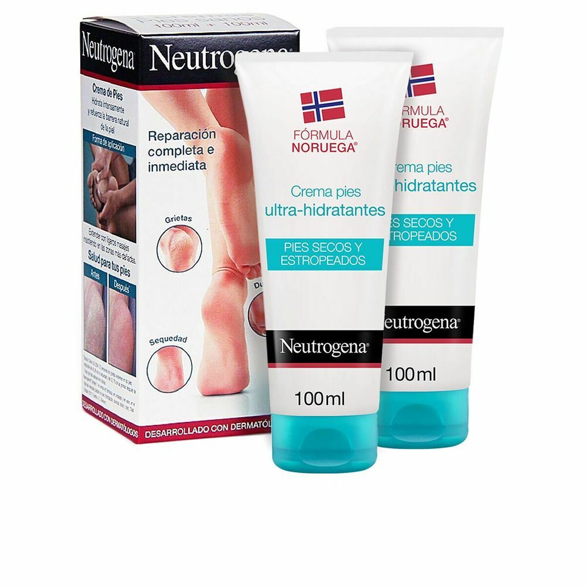 Moisturising Foot Cream Neutrogena Crema Pies Hidratante 100 ml Dry Skin skincare packaging