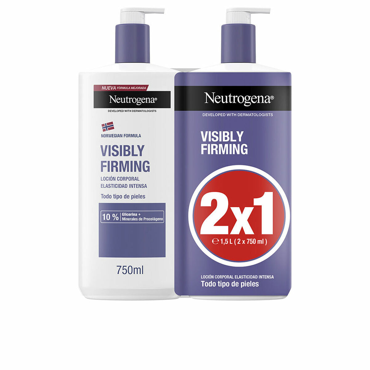 Body Lotion Neutrogena Visibly Firming 750 ml x 2 skincare packaging