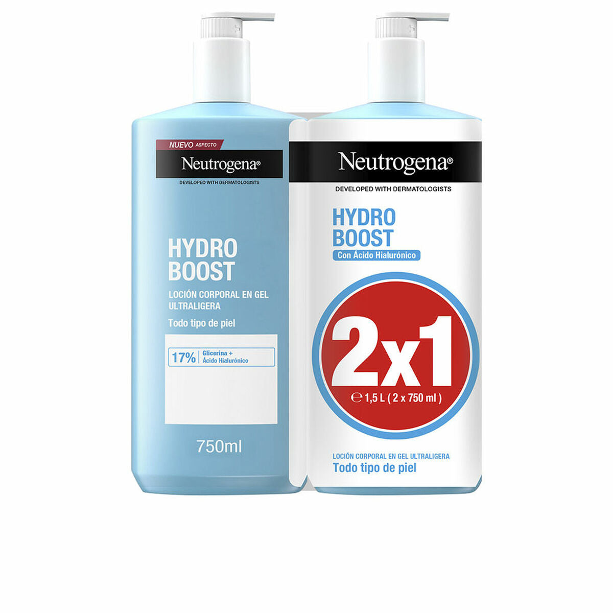 Body Lotion Neutrogena Hydro Boost 750 ml x 2 Gel Moisturizing for Women skincare packaging