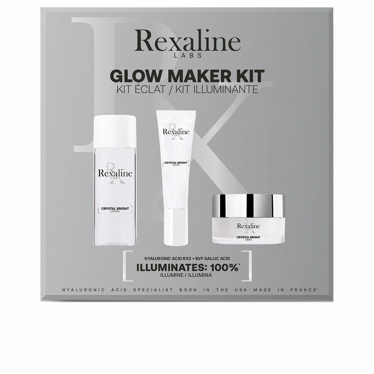 Women's Cosmetics Set Rexaline Crystal Bright Glow 3 Pieces for Women product packaging