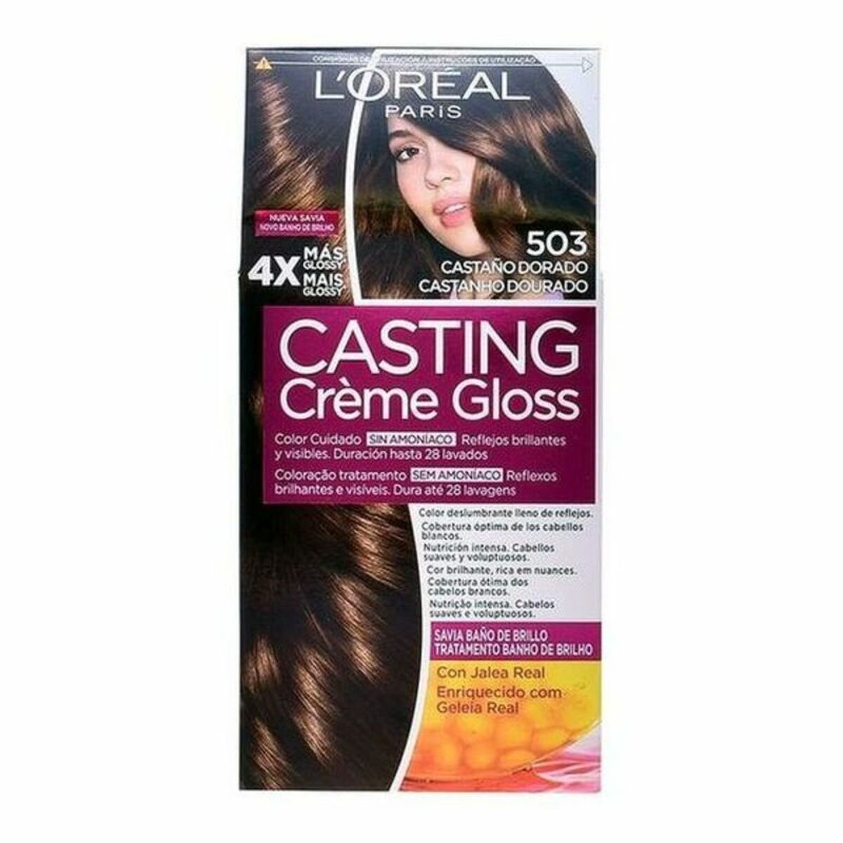 Dye No Ammonia L'Oreal Make Up Casting Creme Gloss Nº 503-Castano Dorado 180 ml for Women skincare packaging