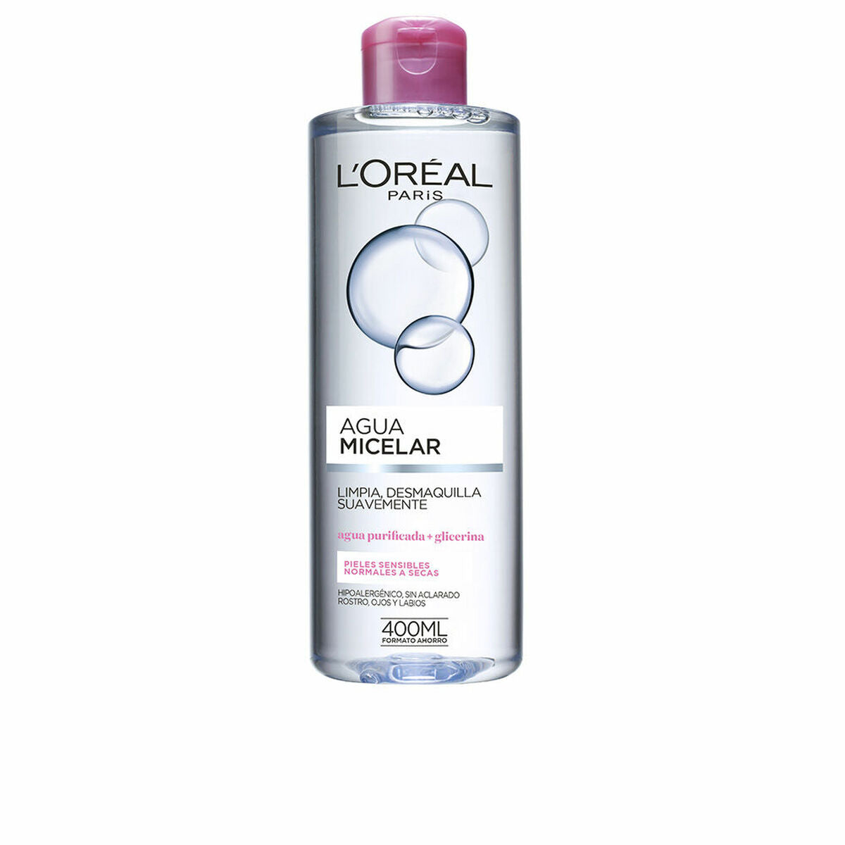 Make Up Remover Micellar Water L'Oreal Make Up Agua Micelar Suave Sensitive skin 400 ml product packaging