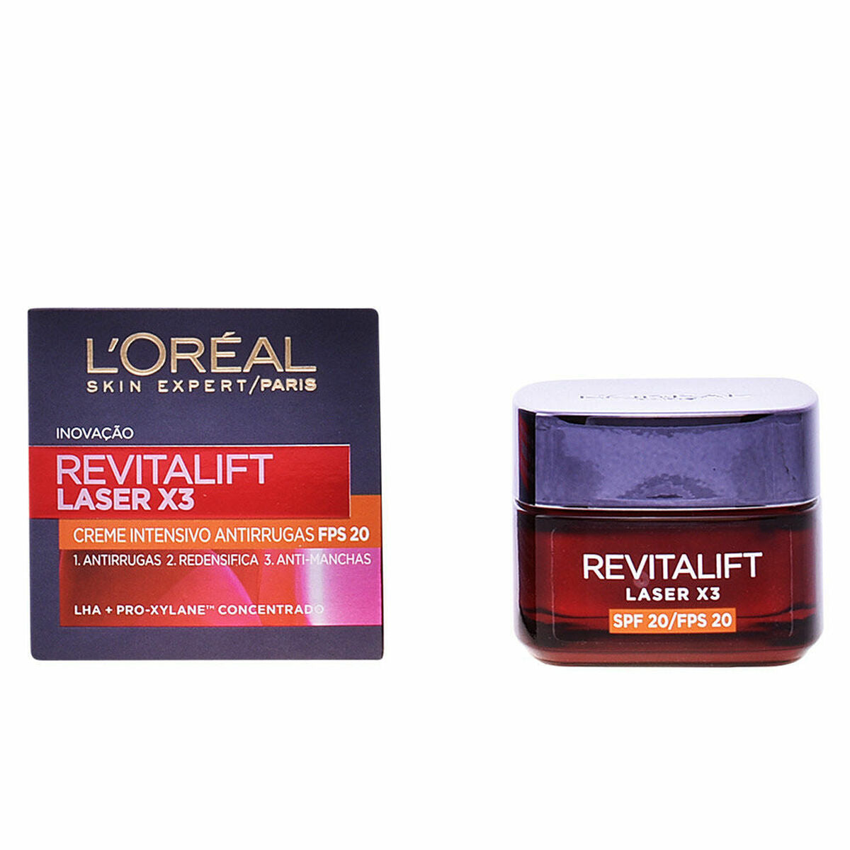 Facial Cream L'Oreal Make Up Revitalift Laser Spf 25 Spf 20 50 ml for Women skincare packaging