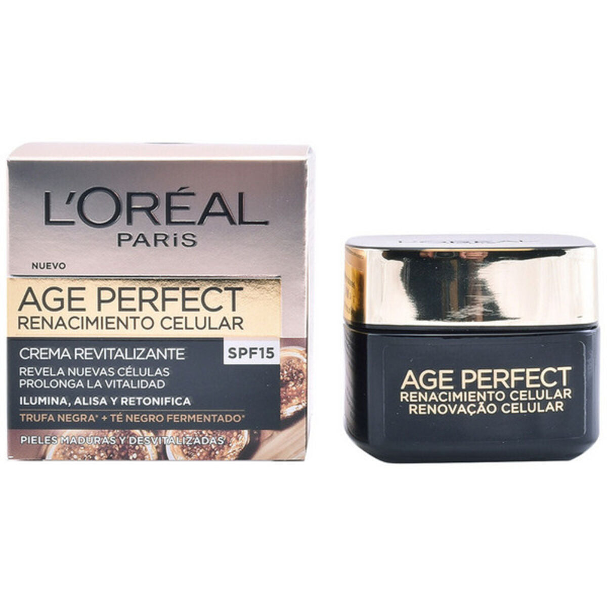Nourishing Day Cream L'Oreal Make Up Age Perfect Renacimiento Celular Spf 15 50 ml for Women skincare packaging