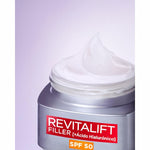 Facial Cream L'Oreal Make Up Revitalift Filler Spf 50 ml for Women skincare packaging