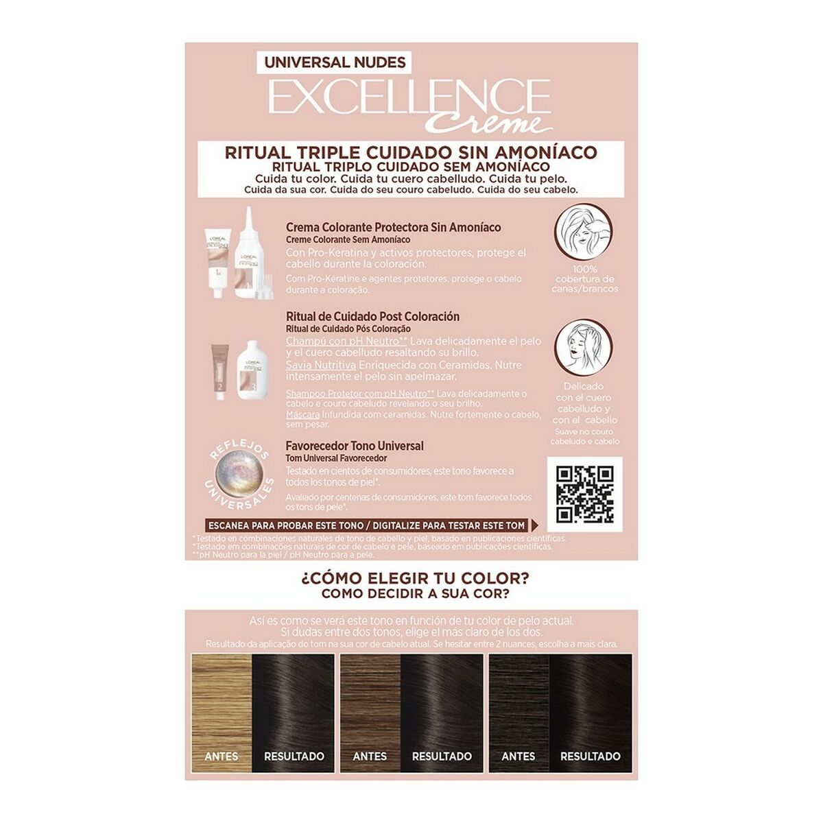 Dye No Ammonia L'Oreal Make Up Excellence 2u-darkest brunette Nº 2u-Darkest Brunette (5 Units) product packaging