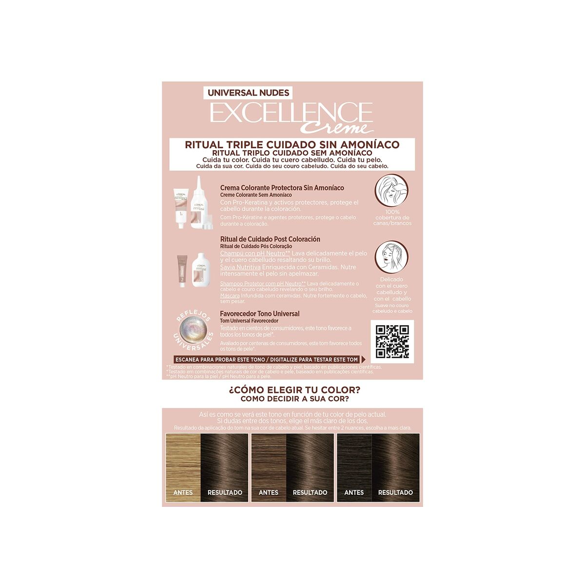 Permanent Dye L'Oreal Make Up Excellence Light Brown Nº 5u-Light Brown (5 Units) product packaging