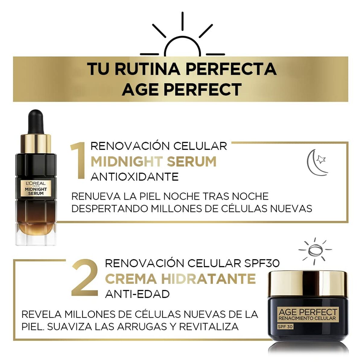 Facial Cream L'Oreal Make Up Age Perfect Cell Renewal Spf 30 50 ml for Women skincare packaging