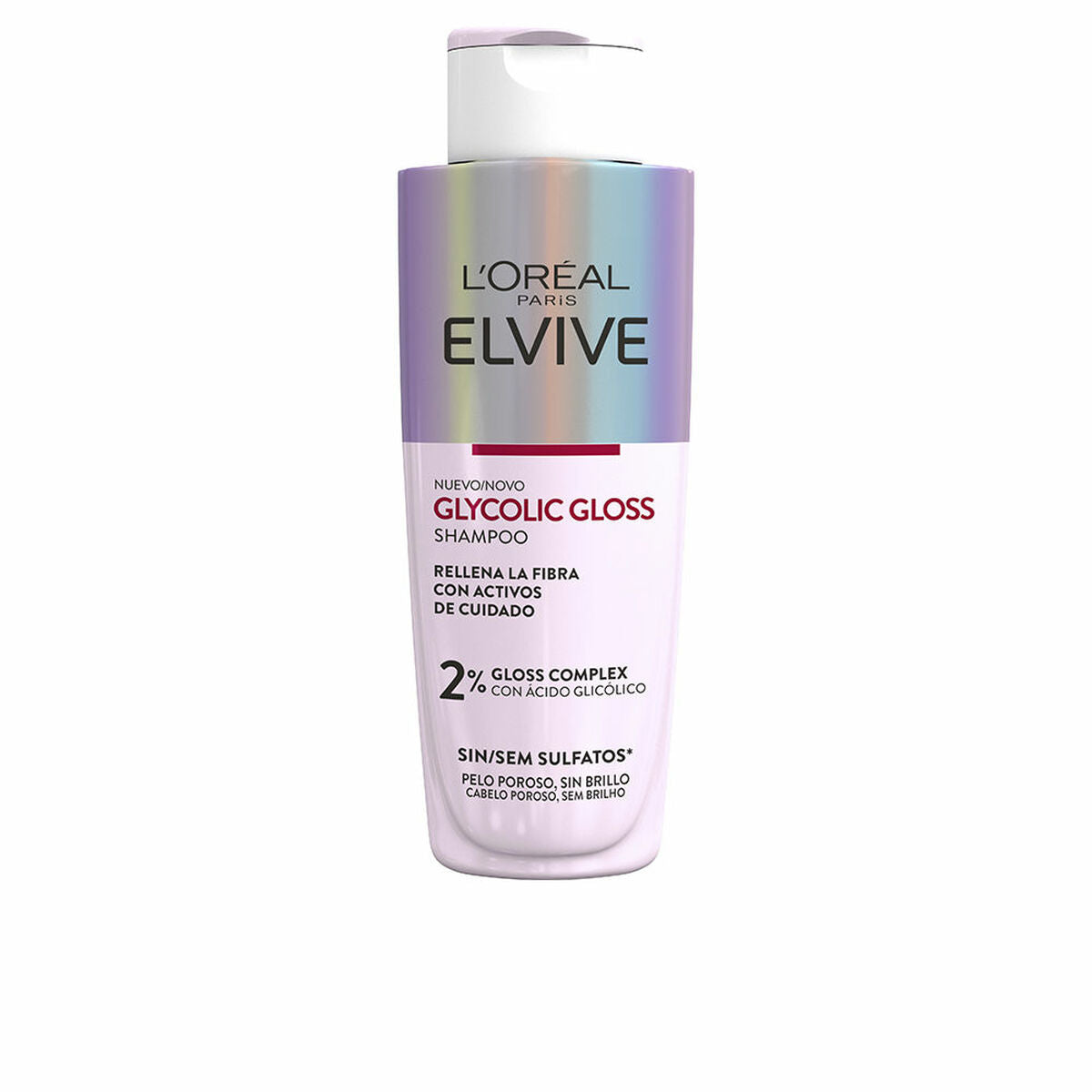 Shampoo L'Oreal Make Up Elvive Glycolic Gloss 200 ml for Women shampoo bottle