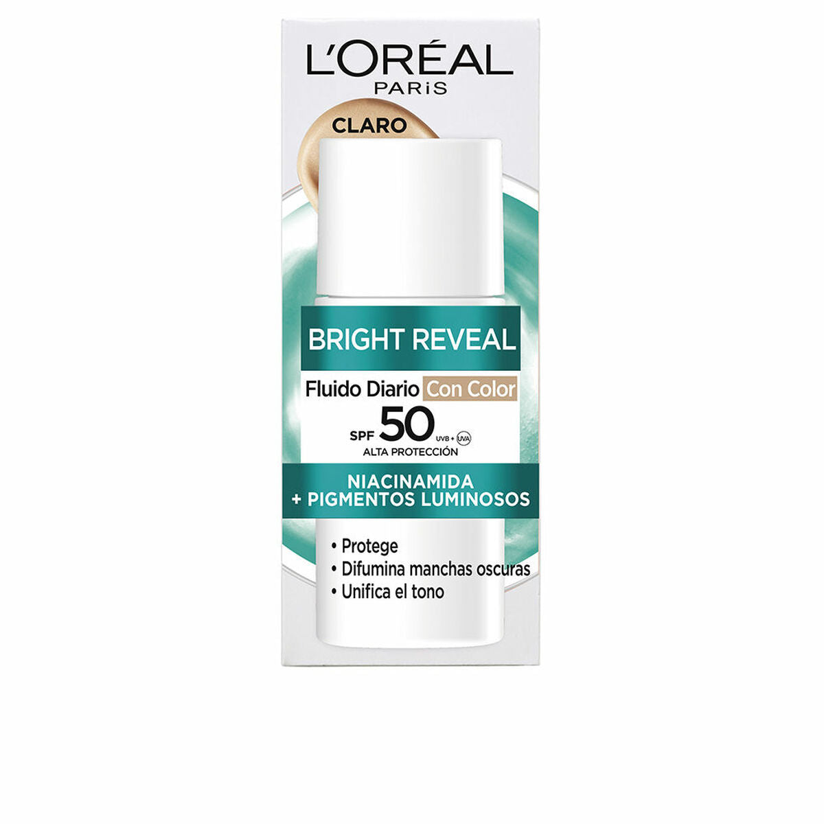 Facial Cream L'Oreal Make Up BRIGHT REVEAL NIACINAMIDA Spf 50 ml for Women skincare packaging