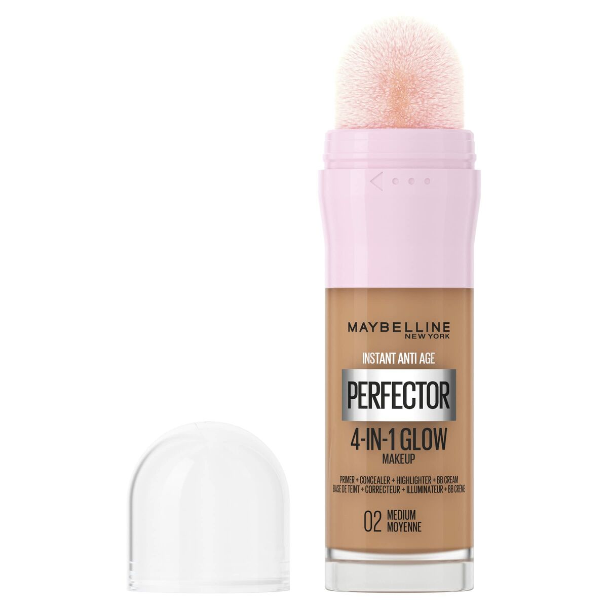 Liquid Make Up Base Maybelline Instant Age Perfector Glow Nº 02 Medium Moyenne 20 ml product packaging