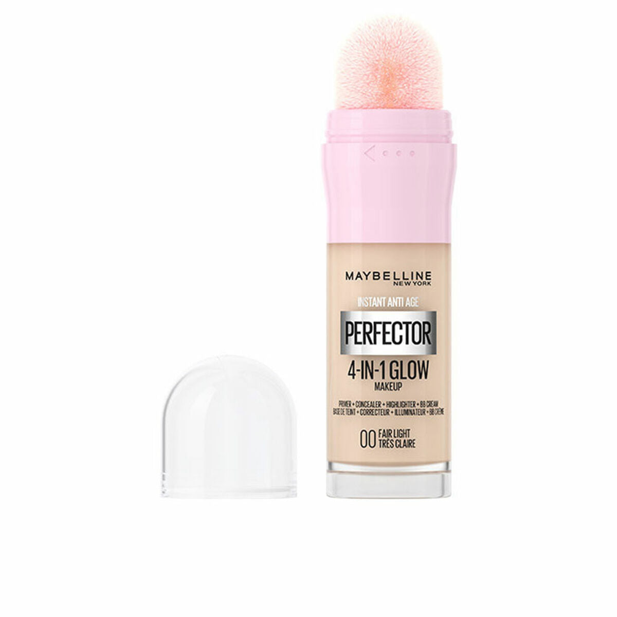 Liquid Make Up Base Maybelline Instant Anti-Age Perfector Glow Nº 00 Fair light 20 ml product packaging