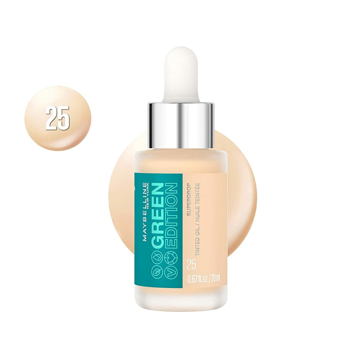 Liquid Make Up Base Maybelline Green Edition Nº 25 20 ml Oil product packaging