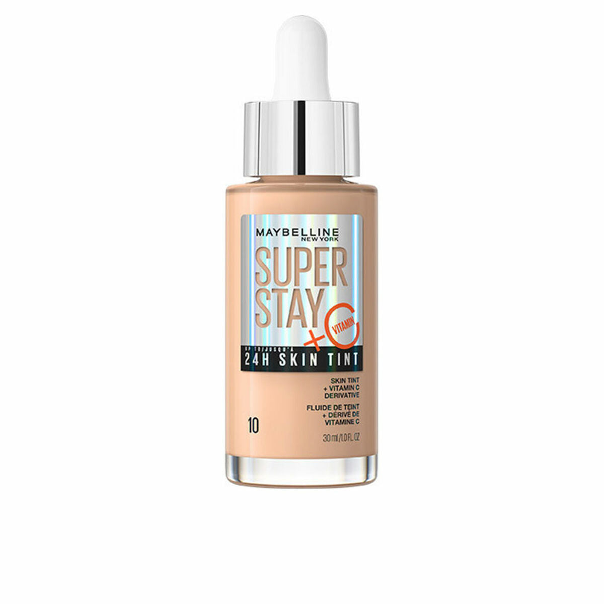 Liquid Make Up Base Maybelline Super Stay Skin Tint Nº 10 30 ml Vitamin C product packaging