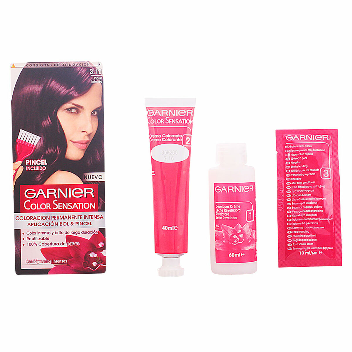 Permanent Dye Color Sensation Garnier product packaging