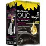 Dye No Ammonia Garnier Olia Nº 3,0-Negro (1 Unit) product packaging