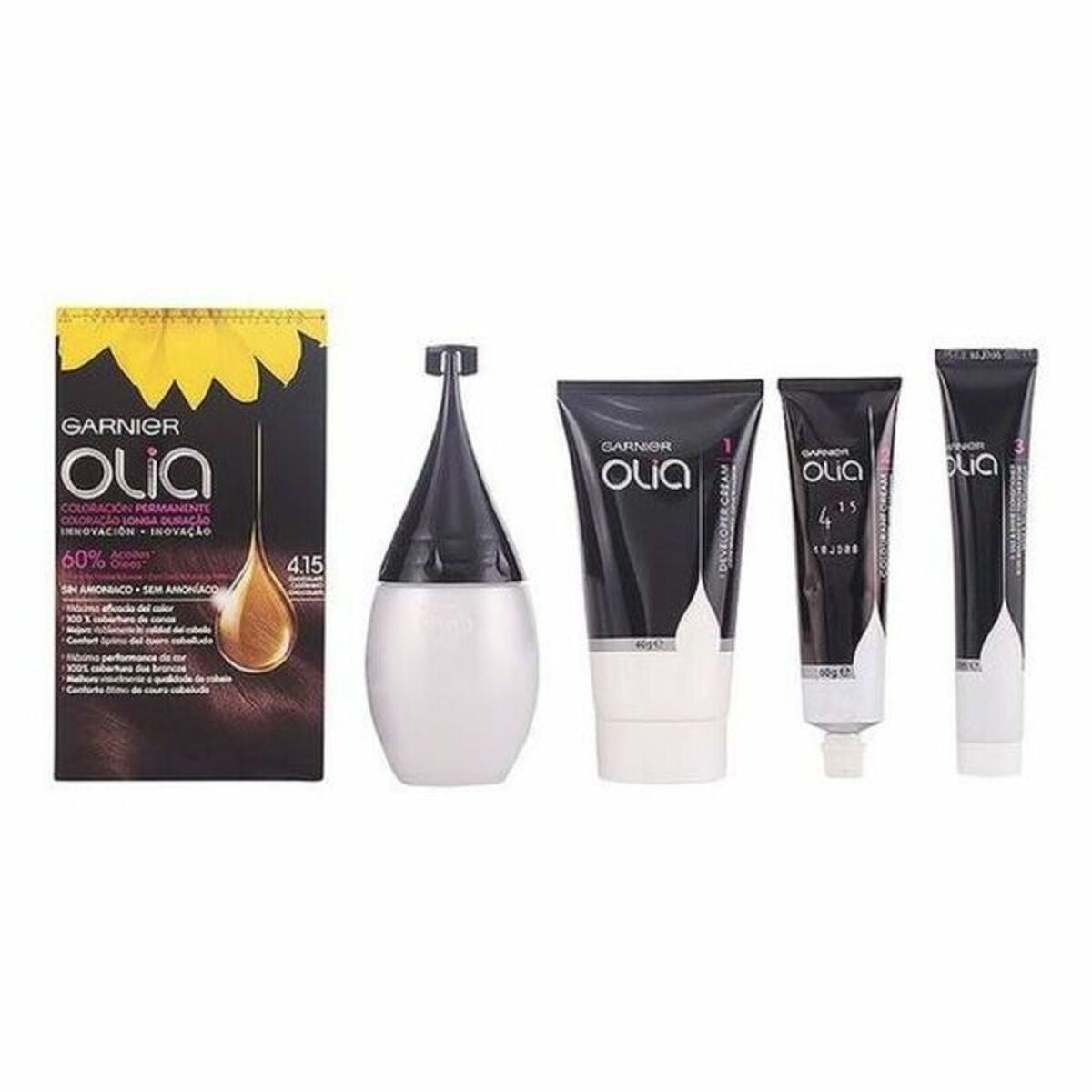 Dye No Ammonia Garnier Olia Nº 4,15 Chocolate Nº 4,15 Chocolate Lote (1 Unit) product packaging