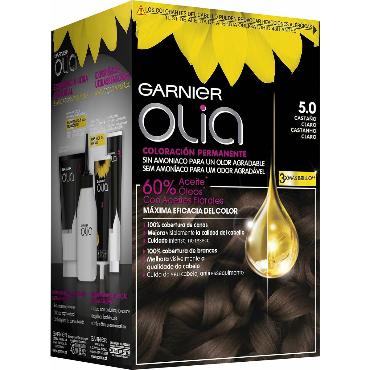 Dye No Ammonia Garnier 1118- Nº 5.0-castaño claro (1 Unit) product packaging