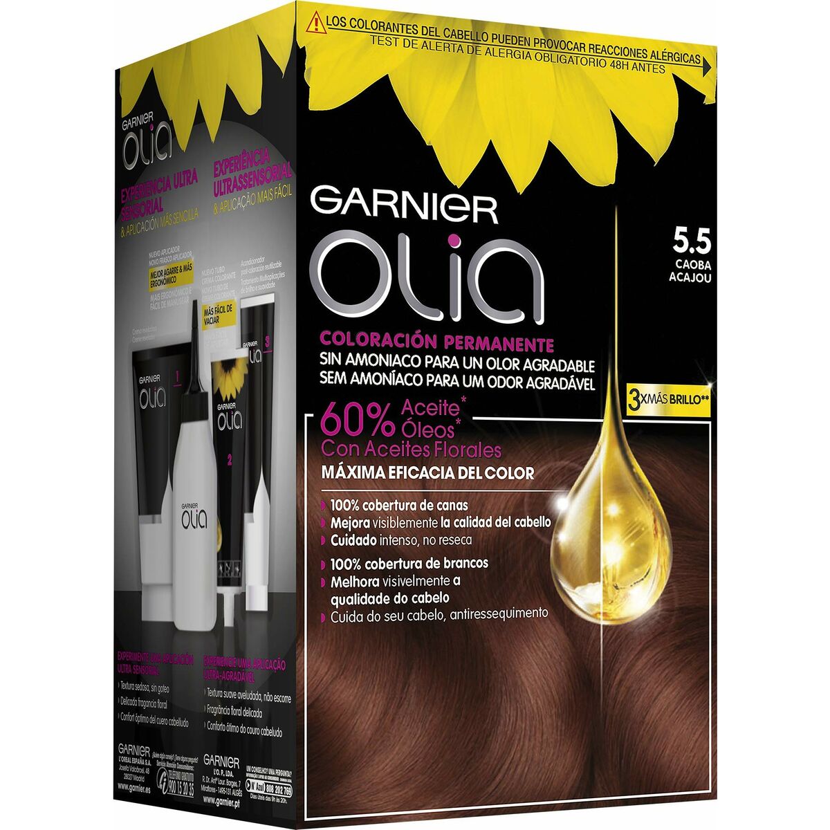 Dye No Ammonia Garnier Olia Nº 5,5 Caoba Lote Nº 5.5-Caoba (1 Unit) product packaging