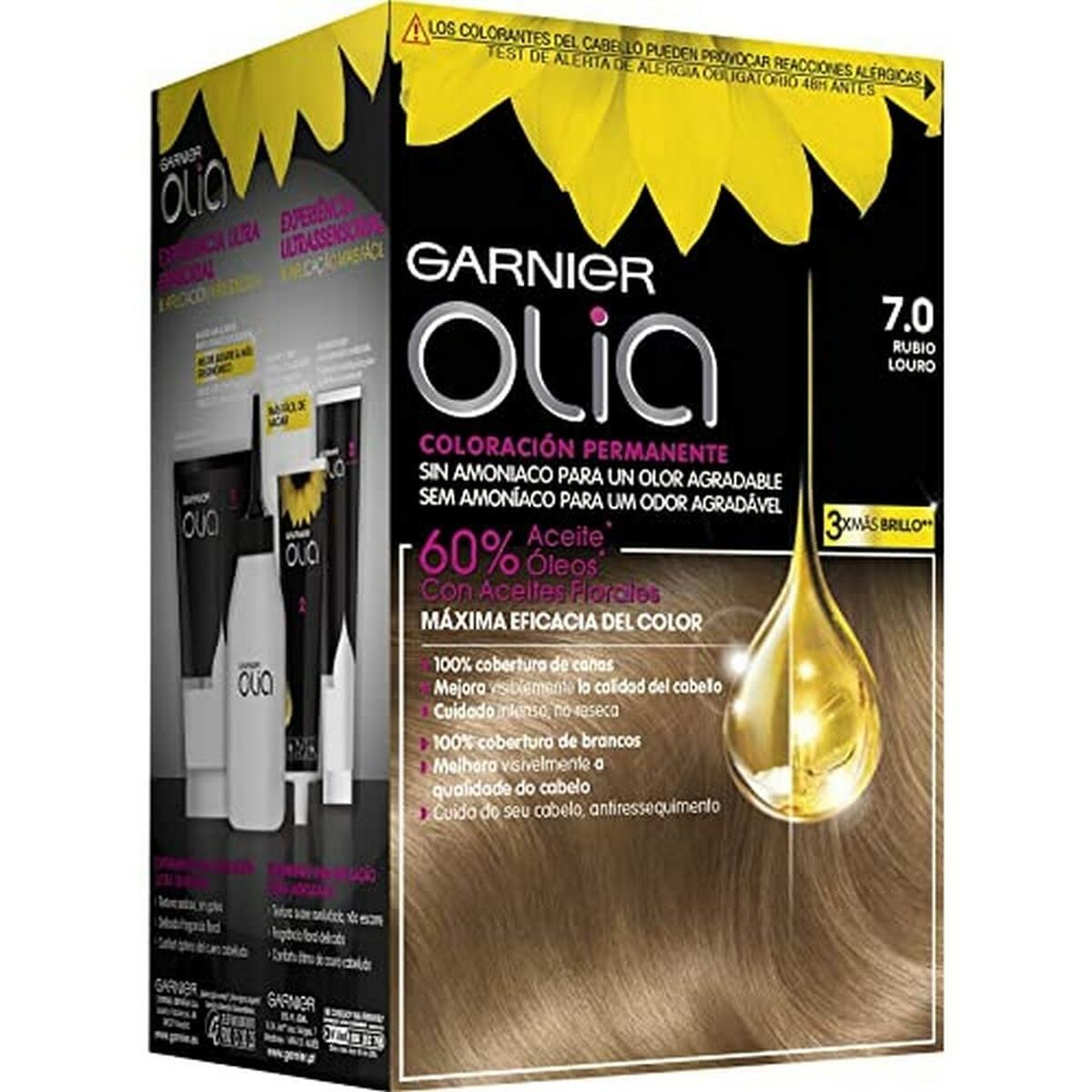 Dye No Ammonia Garnier Olia Nº 7.0-rubio Nº 7,0 Rubio Lote (1 Unit) product packaging