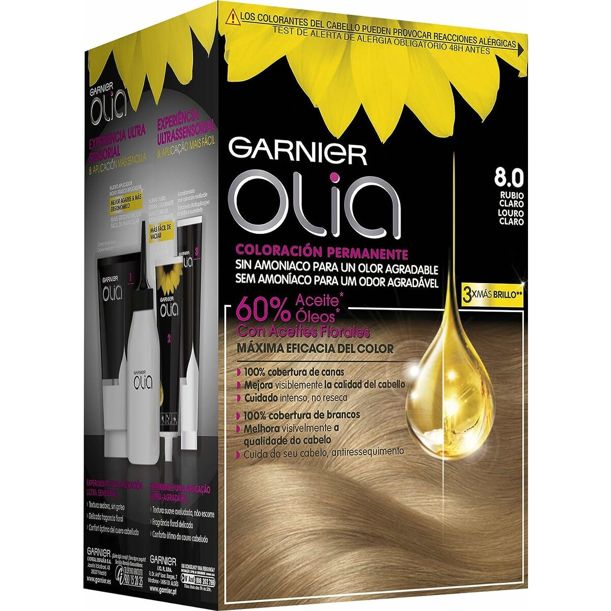 Dye No Ammonia Garnier 1118- Nº 8.0-rubio claro Nº 8,0 Rubio Claro Lote (1 Unit) product packaging
