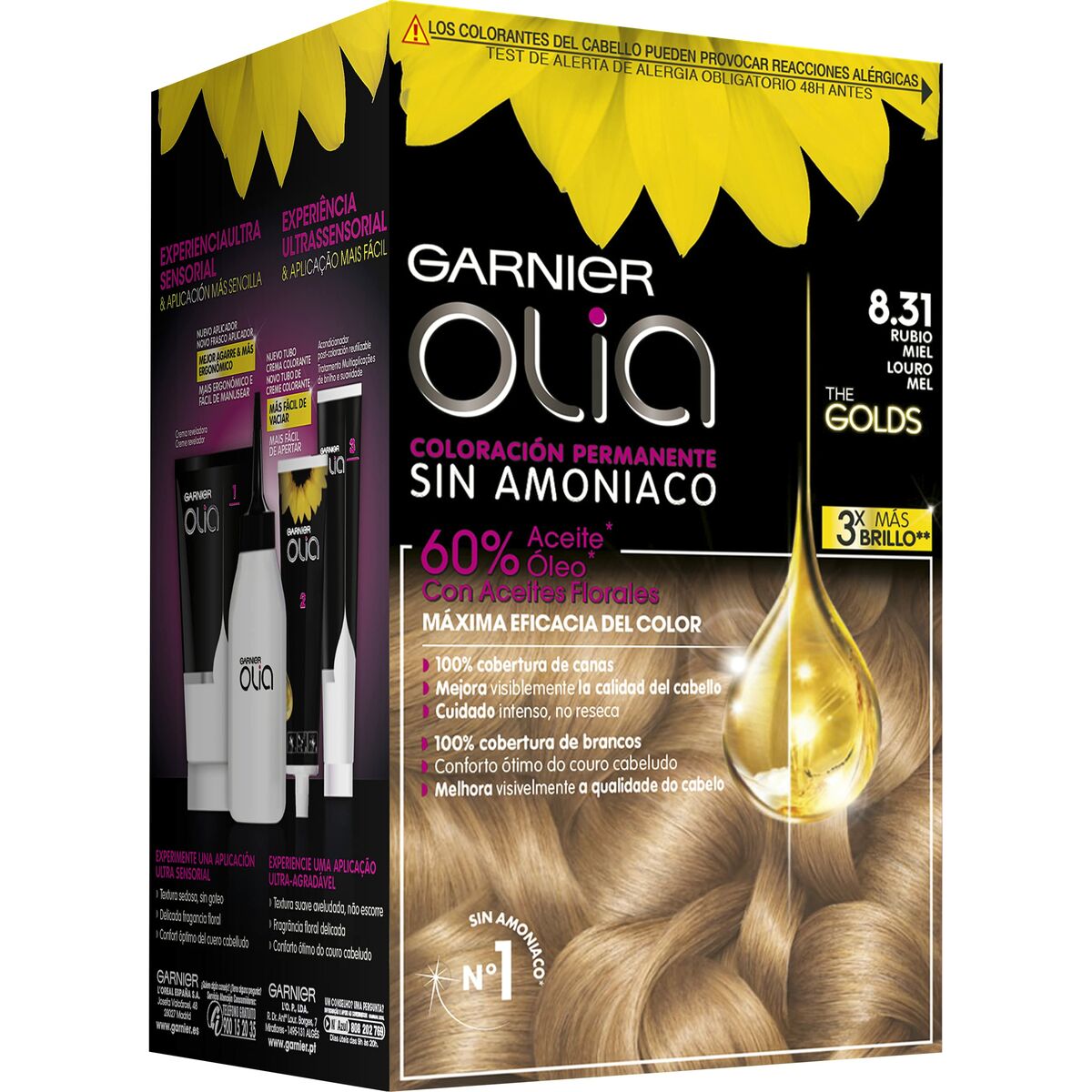 Dye No Ammonia Garnier Olia Honey Blonde Nº 8,31 Rubio Miel Lote (1 Unit) product packaging