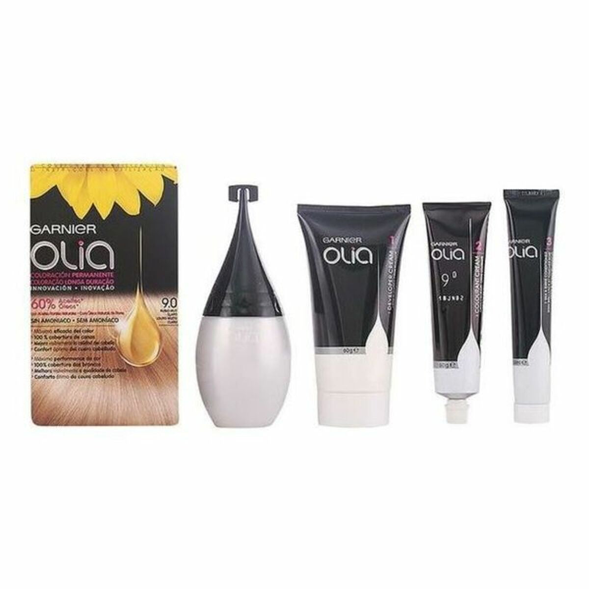 Dye No Ammonia Garnier Olia Very Light Blonde Nº 9.0-rubio muy claro Nº 9,0 Rubio Muy Claro Lote (1 Unit) product packaging