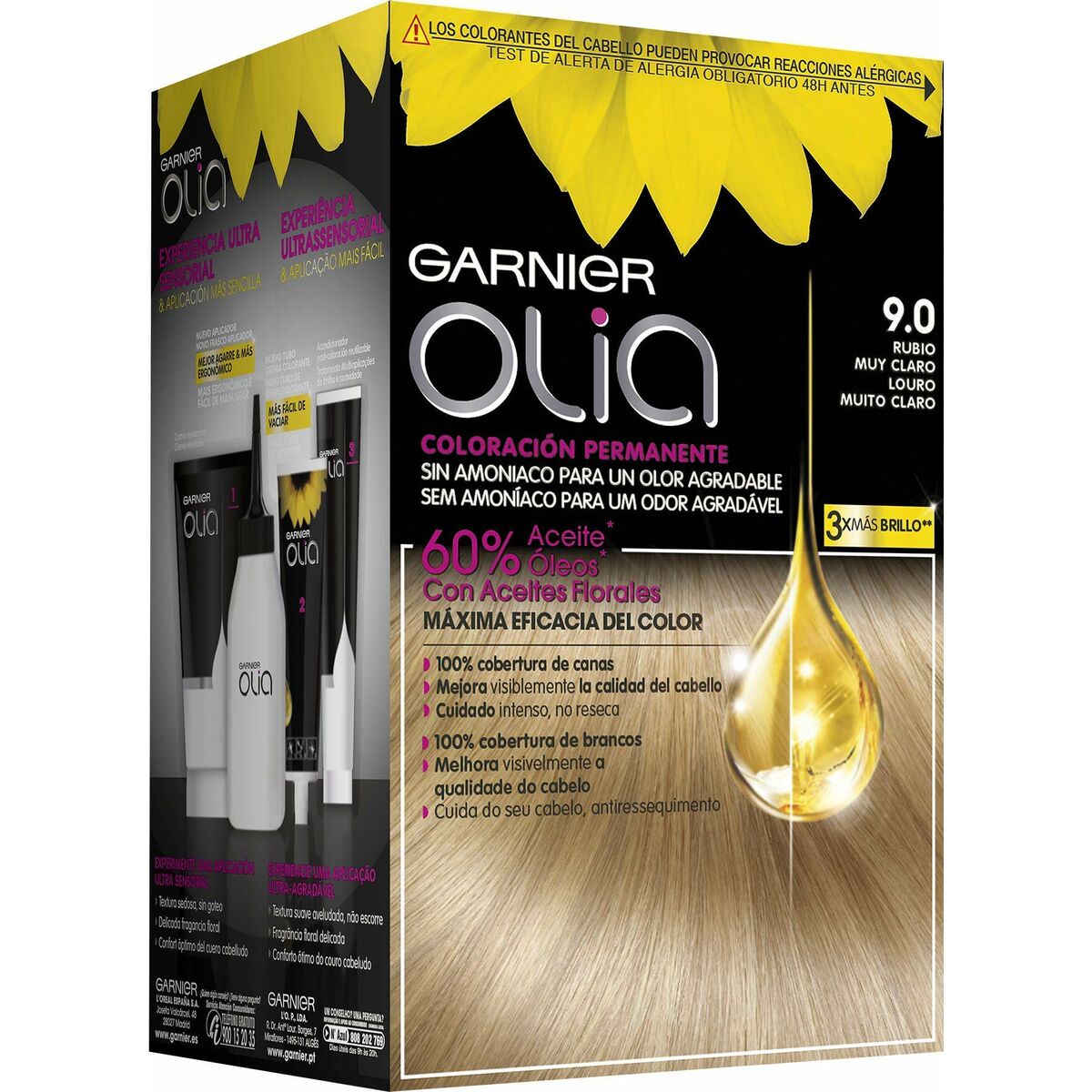 Dye No Ammonia Garnier Olia Very Light Blonde Nº 9.0-rubio muy claro Nº 9,0 Rubio Muy Claro Lote (1 Unit) product packaging