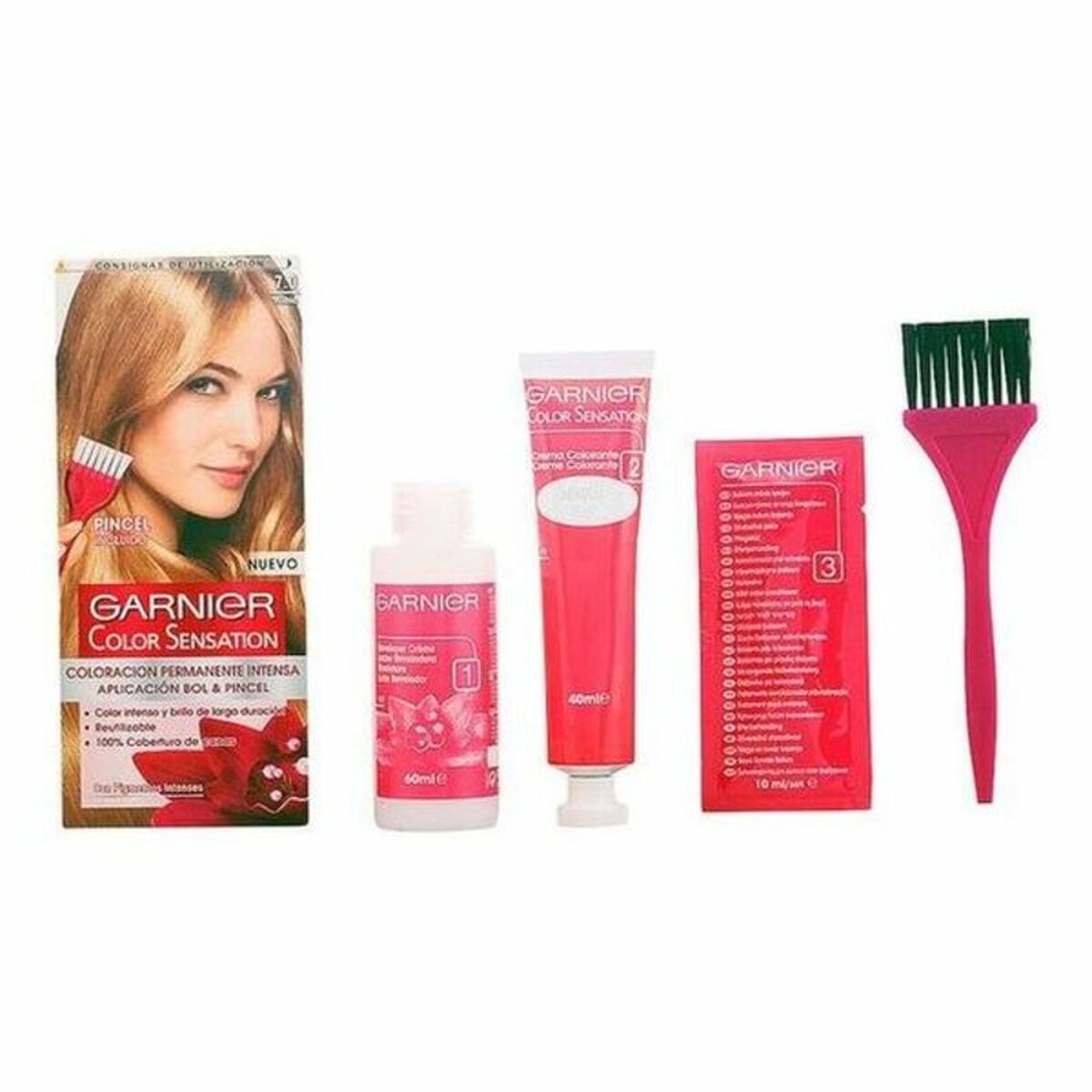Permanent Dye Garnier Color Sensation Nº 7.0-rubio Nº 7.0 Rubio 110 g product packaging