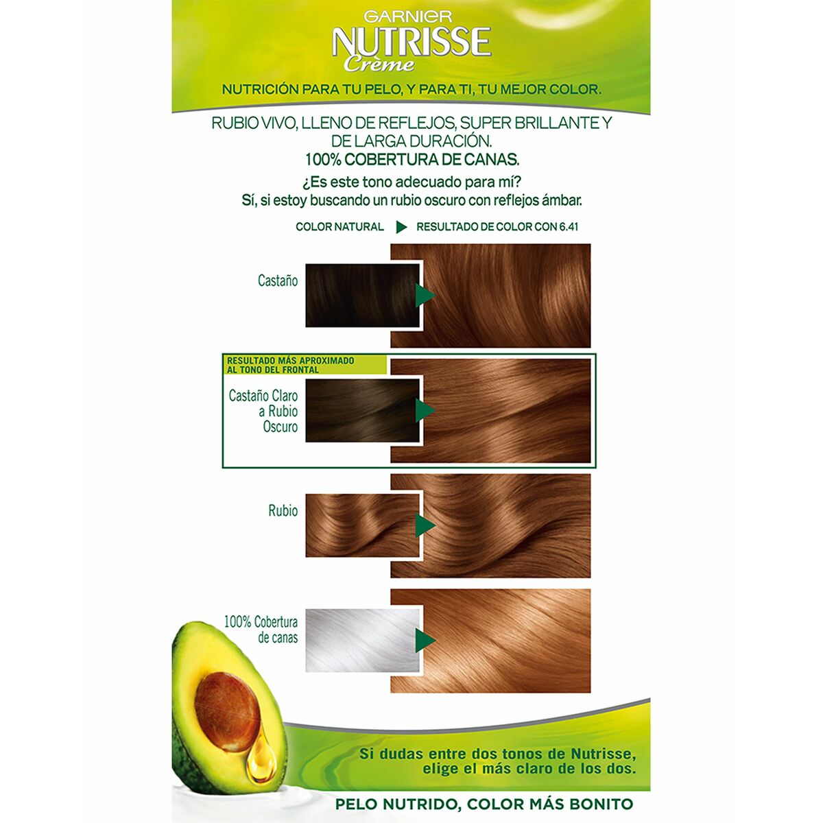 Permanent Colour Creme Garnier Nutrisse Nº 6,41-Sweet Amber (3 Units) skincare packaging