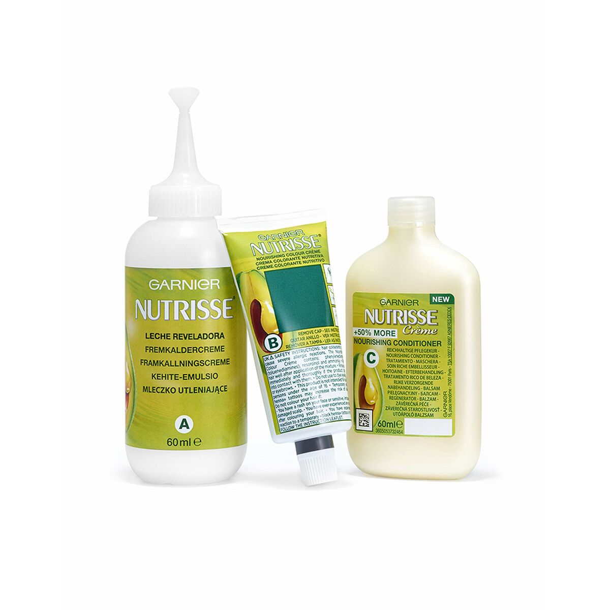 Permanent Colour Creme Garnier Nutrisse Nº 6,41-Sweet Amber (3 Units) skincare packaging