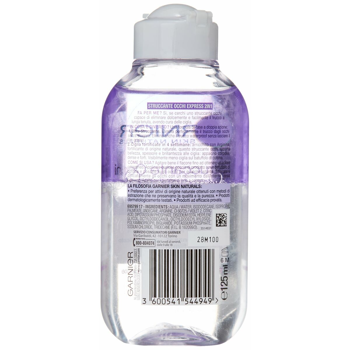 Facial Make Up Remover Garnier Struccante Occhi Express 2 In 1 125 ml product packaging