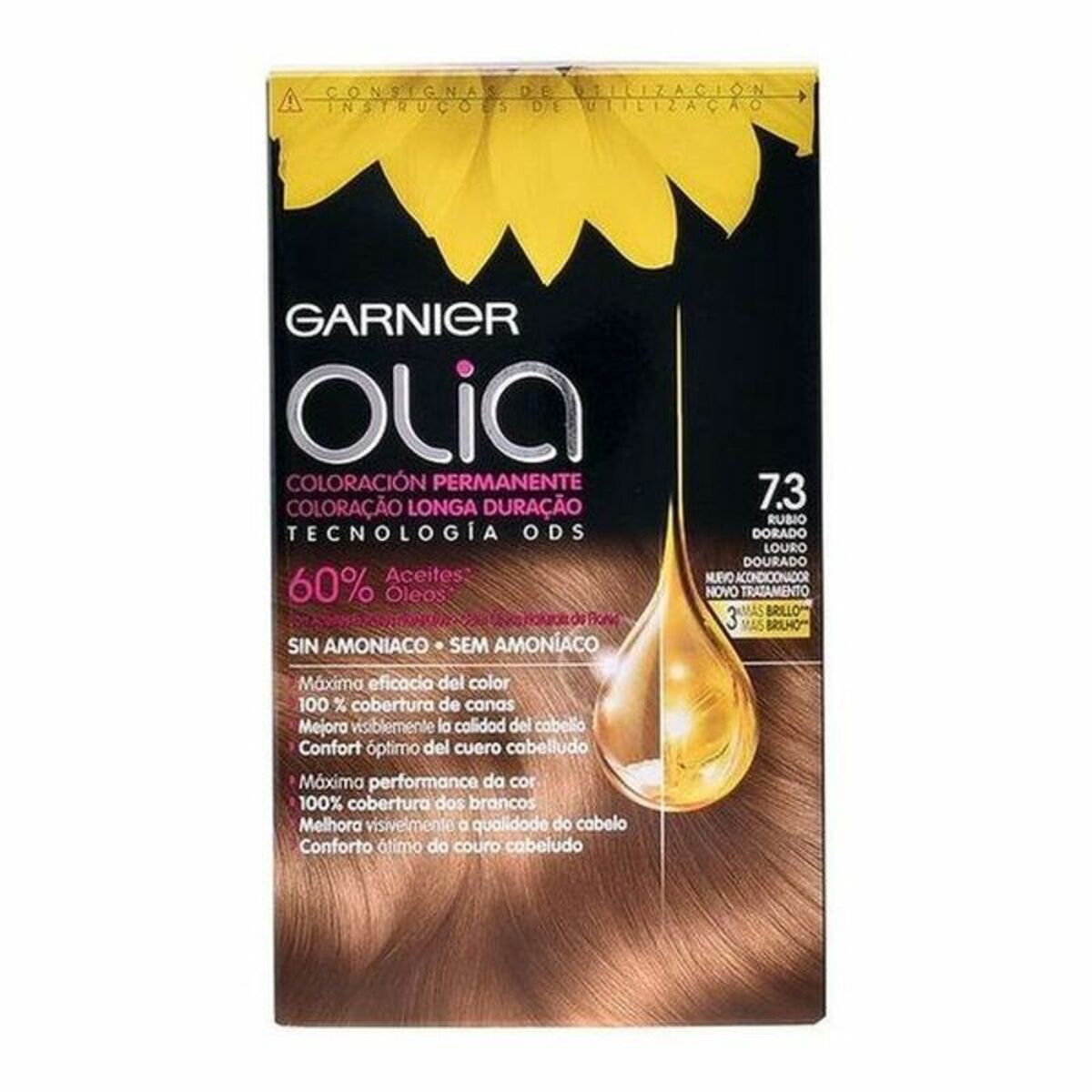 Dye No Ammonia Garnier Olia Golden Dark Blonde Nº 7,3-Golden Dark Blonde Set (1 Unit) product packaging