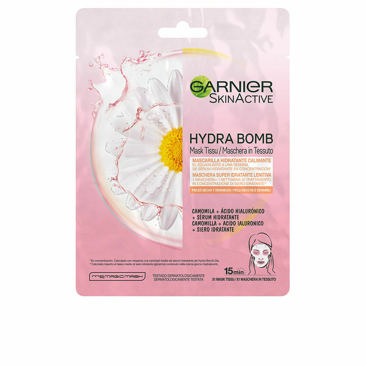 Facial Mask Garnier Skinactive Hydrabomb for Women mask packaging