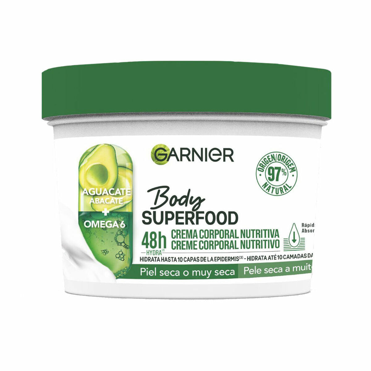 Nourishing Cream Garnier Body Superfood 380 ml for Women skincare packaging