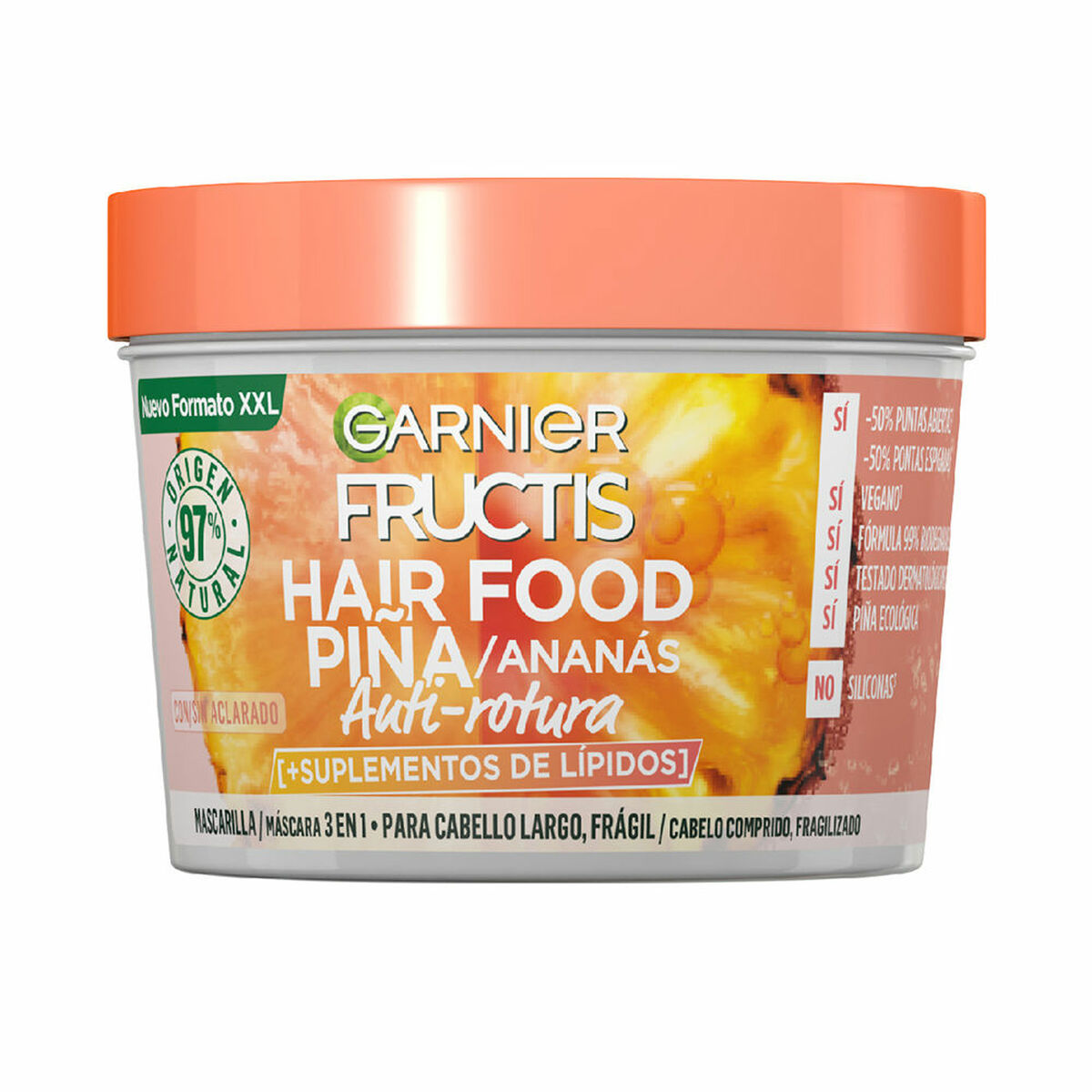 Anti-hairloss Cream Garnier Fructis Hair Food 350 ml Anti-Breakage Pineapple for Women skincare packaging