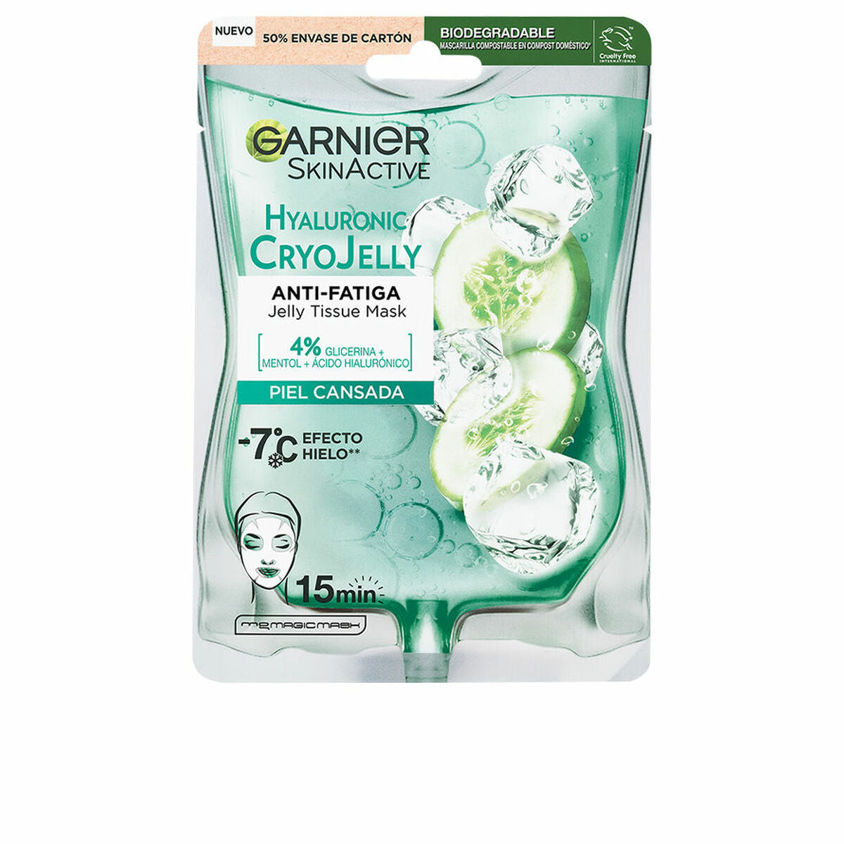 Facial Mask Garnier Hyaluronic Cryojelly 5 g Anti-fatigue for Women mask packaging